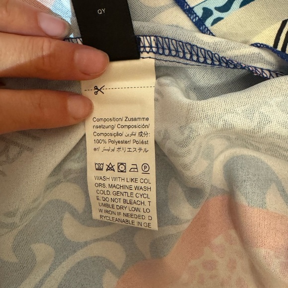 NWT Emery Rose Colorful Geometric Print High-Low Blouse 1XL - Picture 7 of 7